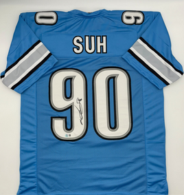 Ndamukong Suh Autographed Detroit Lions Custom Jersey Beckett CoA.