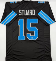 Grant Stuard Autographed Detroit Lions Black Custom Football Jersey JSA CoA