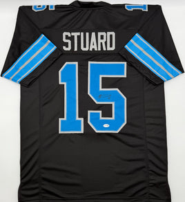 Grant Stuard Autographed Detroit Lions Black Custom Football Jersey JSA CoA