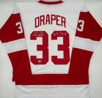 Kris Draper Autographed & Inscribed Detroit Red Wings Custom Hockey Jersey Beckett CoA