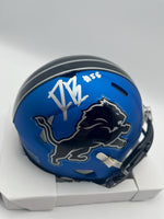 Derrick Barnes Autographed Detroit Lions Alternate Mini Football Helmet JSA CoA