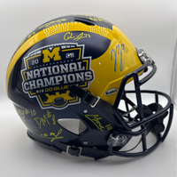 Michigan 2023 National Champions Full Size Authentic Autographed Team Helmet JSA LoA