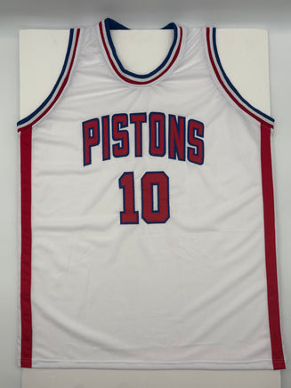 Dennis Rodman Autographed Detroit Pistons White Custom Basketball Jersey JSA CoA.