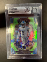 Kerby Joseph Autographed Detroit Lions Football Card Beckett Authenticated Auto Grade 10 /49