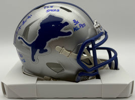 Robert Porcher Autographed Detroit Lions Throwback Mini Football Helmet JSA CoA