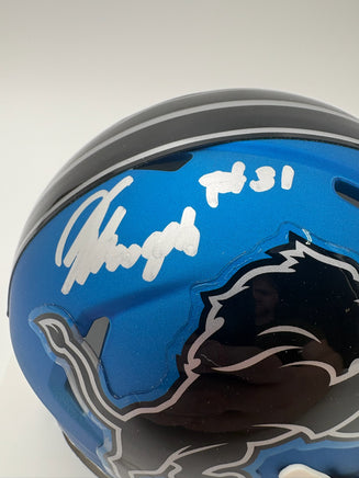 Kerby Joseph Autographed Detroit Lions Alternate Mini Football Helmet JSA CoA.