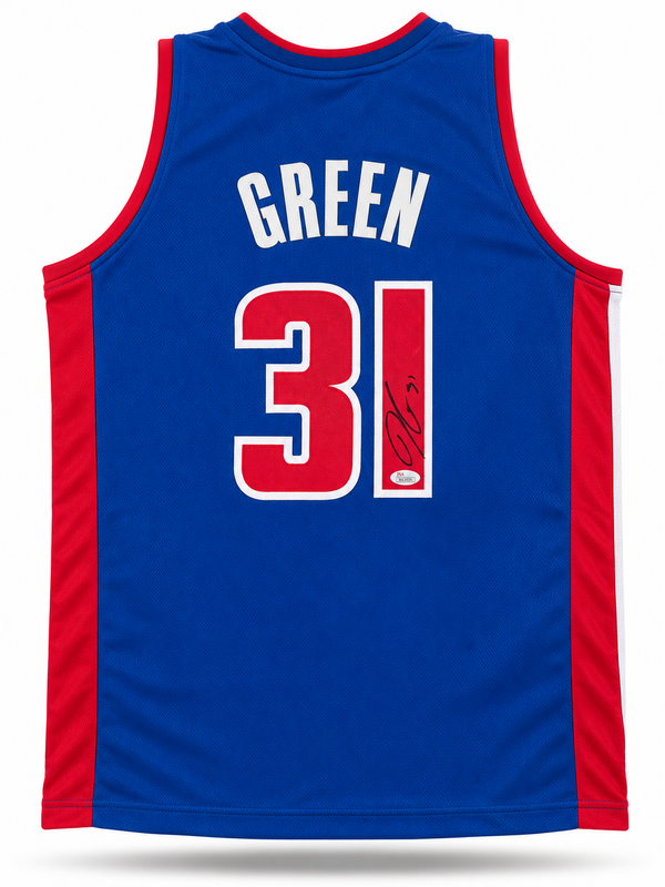 Javonte Green Autographed Detroit Pistons Blue Custom Basketball Jersey JSA CoA