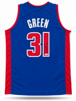 Javonte Green Autographed Detroit Pistons Blue Custom Basketball Jersey JSA CoA