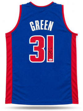 Javonte Green Autographed Detroit Pistons Blue Custom Basketball Jersey JSA CoA