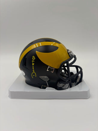 Donovan Edwards Autographed Michigan Wolverines Mini Football Helmet JSA CoA.