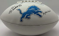 Cory Schlesinger Autographed & Inscribed Detroit Lions Football Beckett CoA