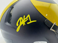 Jaishawn Barham Autographed Michigan Wolverines Mini Football Helmet Beckett CoA