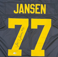 Jon Jansen Autographed Michigan Navy Custom Football Jersey JSA CoA