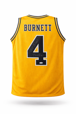 Nimari Burnett Autographed & Inscribed Michigan Wolverines Maze Custom Basketball Jersey with JSA CoA