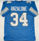 Alex Anzalone Autographed Detroit Lions Blue Custom Football Jersey Beckett CoA