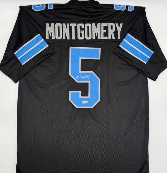 DAVID MONTGOMERY AUTOGRAPHED SIGNED PRO STYLE CUSTOM XL JERSEY BECKETT QR