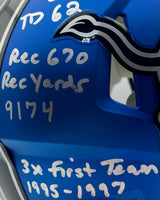 Herman Moore Autographed Detroit Lions Alternate Full-Size Football Helmet JSA CoA