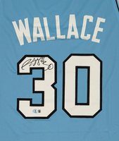 Rasheed Wallace Autographed North Carolina Blue Custom Basketball Jersey Beckett CoA