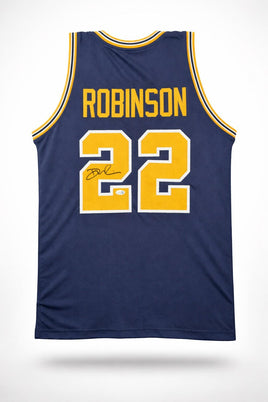 Duncan Robinson Autographed Michigan Blue Custom Basketball Jersey JSA CoA