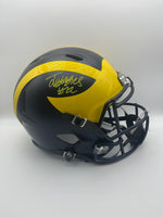 Justice Haynes Autographed Michigan Wolverines Full-Size Replica Football Helmet JSA CoA.