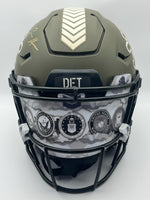 Aidan Hutchinson Autographed Detroit Lions STS Full-Size Flex Football Helmet Beckett CoA