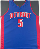 Malik Beasley Autographed Detroit Pistons Navy Custom Basketball Jersey JSA CoA
