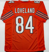 Colston Loveland Autographed Chicago Bears Orange Custom Football Jersey Beckett CoA