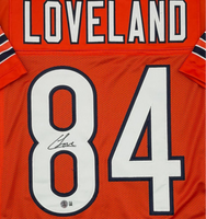 Colston Loveland Autographed Chicago Bears Orange Custom Football Jersey Beckett CoA
