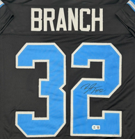 Brian Branch Autographed Detroit Lions Black Custom Football Jersey Beckett CoA