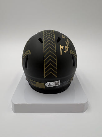 Sam LaPorta Autographed Detroit Lions Salute to Service Mini Football Helmet Beckett CoA.