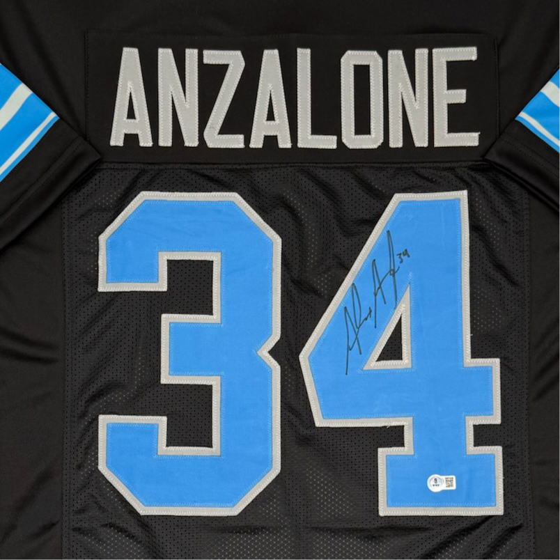 Alex Anzalone Autographed Detroit Lions Black Custom Football