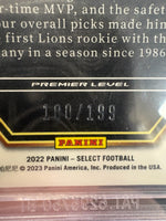Kerby Joseph Autographed Detroit Lions Football Card Beckett Authenticated /199 Die Cut.
