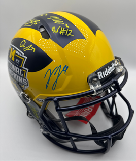Michigan 2023 National Champions Full Size Authentic Autographed Team Helmet JSA LoA
