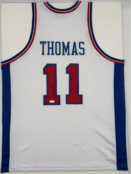 Isiah Thomas Autographed Detroit Pistons White Custom Basketball Jersey JSA CoA