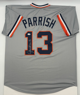 Lance Parrish Autographed Detroit Tigers Grey Custom Throwback Baseball Jersey JSA CoA