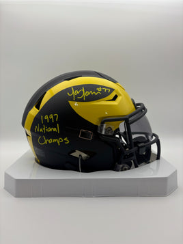 Jon Jansen Michigan Wolverines Autographed Speedflex Midi-Helmet W/ JSA CoA