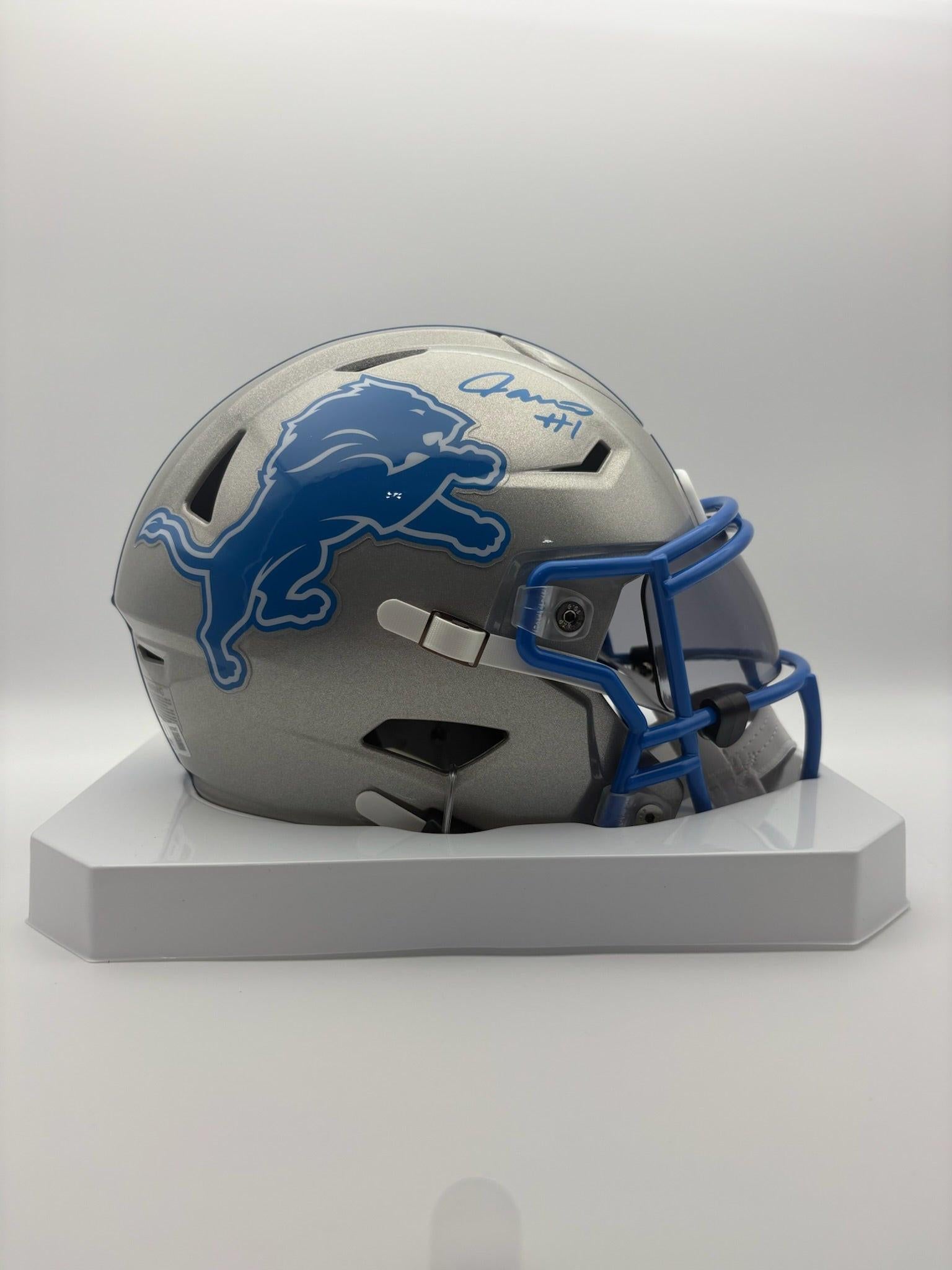 Jameson Williams Detroit Lions Autographed Speedflex Midi-Helmet W/ Beckett  CoA