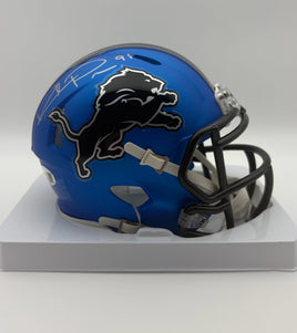 Robert Porcher Autographed Detroit Lions Alternate Mini Football Helmet JSA CoA