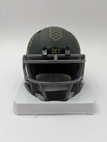 Sam LaPorta Autographed Detroit Lions Salute to Service Mini Football Helmet Beckett CoA.