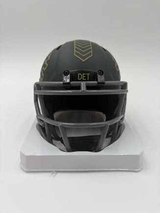 Sam LaPorta Autographed Detroit Lions Salute to Service Mini Football Helmet Beckett CoA.