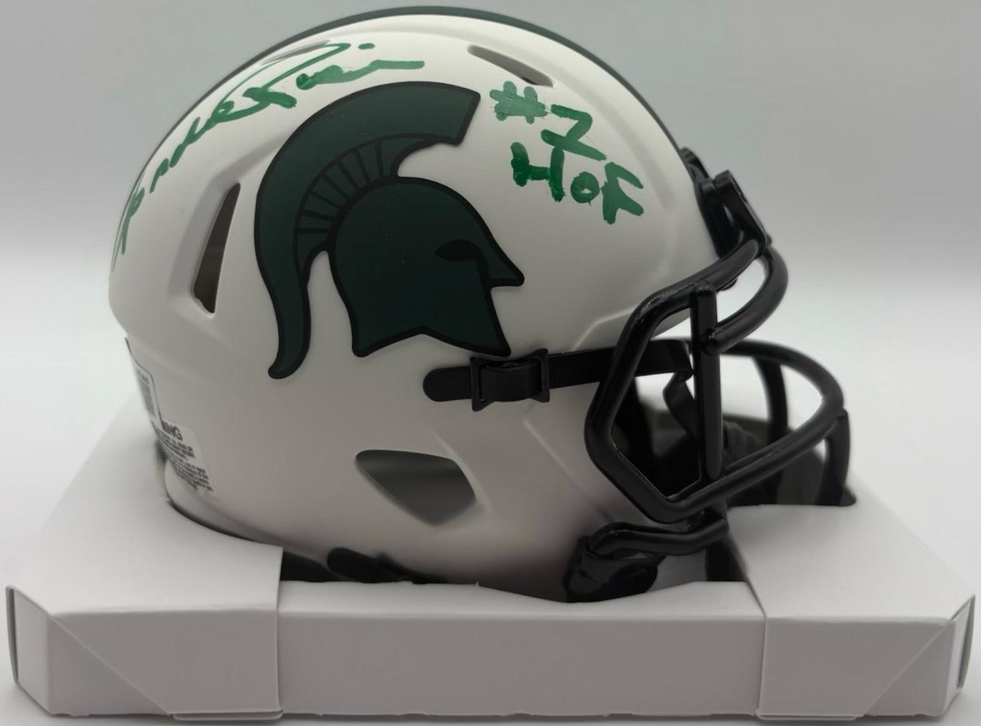 Andre Rison Autographed & Inscribed Michigan State Spartans Mini Football Helmet Beckett CoA
