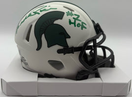 Andre Rison Autographed & Inscribed Michigan State Spartans Mini Football Helmet Beckett CoA.