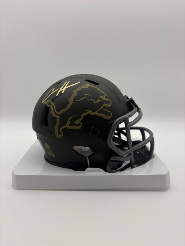 Aidan Hutchinson Autographed Detroit Lions STS Mini Football Helmet Beckett CoA.