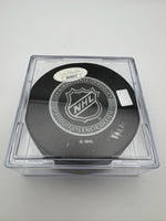 Chris Osgood Autographed & Inscribed 401 Wins Detroit Red Wings Hockey Puck JSA CoA.