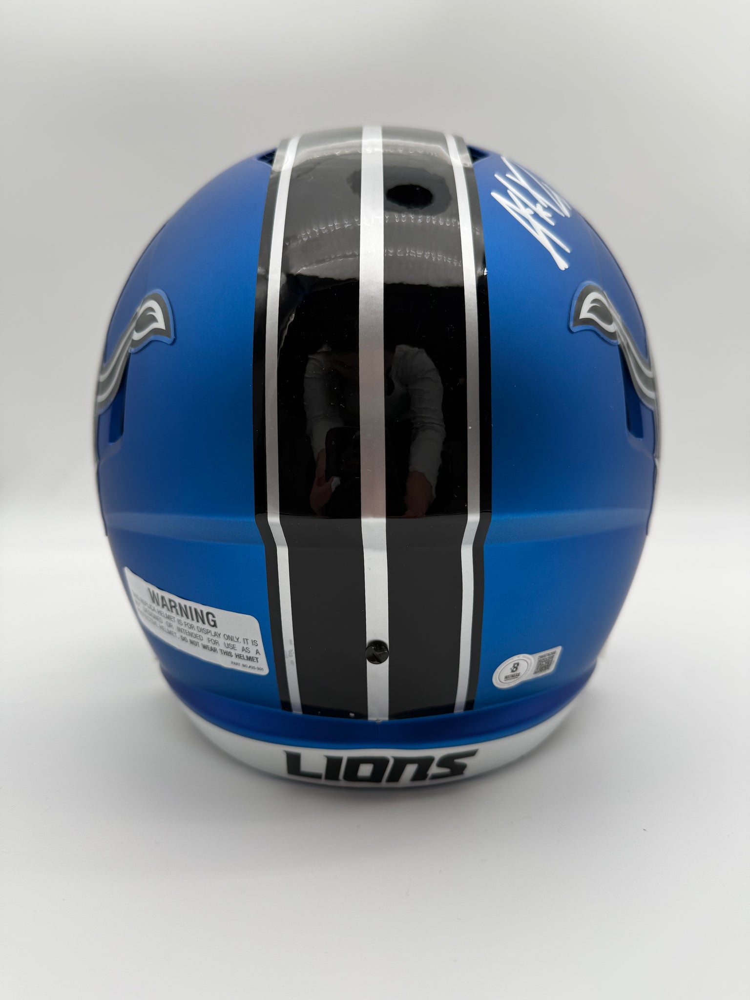 asa football helmets Amik Robertson Autographed Detroit Lions Alternate Full-Size Replica Football Helmet Beckett CoA