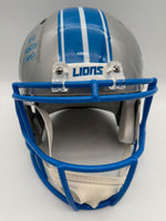 Kerby Joseph Autographed & Inscribed Detroit Lions Speed Full-Size Replica Football Helmet JSA CoA
