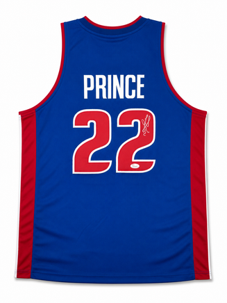 Tayshaun Prince Autographed Detroit Pistons Custom Jersey w/ JSA CoA.