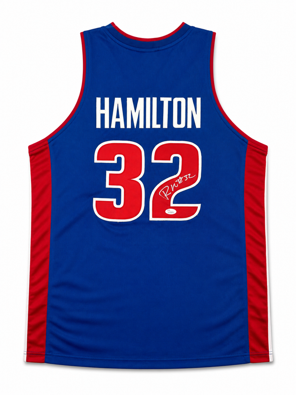 Richard Hamilton Autographed Detroit Pistons Custom Jersey w/ JSA CoA