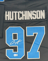 Aidan Hutchinson Autographed Detroit Lions Black Custom Football Jersey Beckett CoA