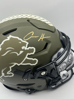 Aidan Hutchinson Autographed Detroit Lions STS Full-Size Flex Football Helmet Beckett CoA